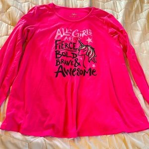 Justice pink shirt size 18/20